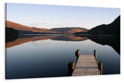 Produktbild von 5063 Steg am See Leinwandbild 120x80 cm