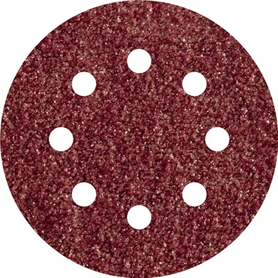 Image de Pack De 5 Feuilles Abrasives Adhesives, Corindon, Grain 80, Perforées ø125mm 2070000 Wolfcraft