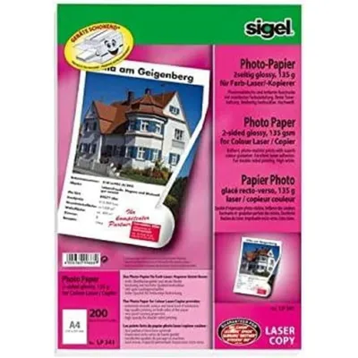 Produktbild von SIGEL LP341 Fotopapier für Farb-Laser/-Kopierer, 2-seitig hochglänzend, 135 g/m², A4, 200 Blatt
