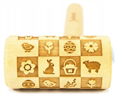 Produktbild von Folkroll Holz-Teigrolle mit Mustern Ostern