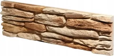 A close-up, angled view of a stone veneer panel.