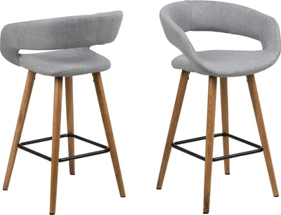 Obrázek produktu pro Barhocker >Gamarond I< (2er-Set) in Hellgrau - 56x87x43 (BxHxT)