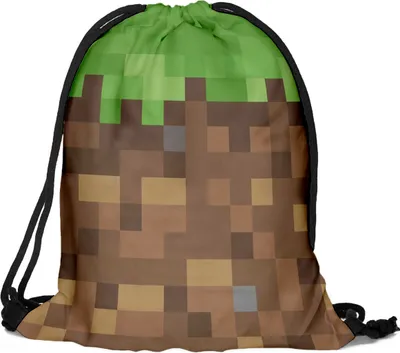 Produktbild von Beutel Fullprint Tasche Gymsac Turnbeutel Jutebeutel Print Bag Fitness Mine Craft Grünes Gras mit braunem Boden [010]