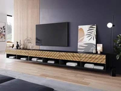 Obrázek produktu pro TV stolek 300 cm WILLA A - černý / dub wotan