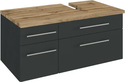Produktbild von Held Möbel Unterbeckenschrank Davos 90 cm (rechts) graphit/matt grau