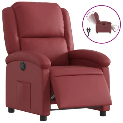 Image de vidaXL Fauteuil relax électrique vin rouge similicuir