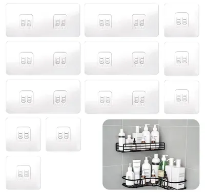 Produktbild von 12 selbstklebende Duschwagenhaken, wasserdicht und langlebig, für das Badezimmer