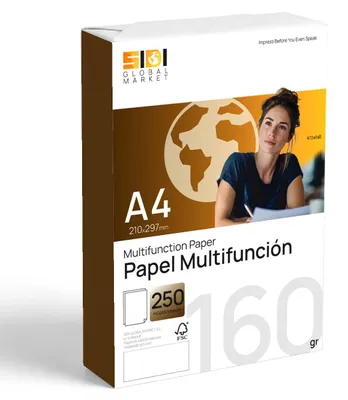 Productafbeelding van A4-papier, 160 g/m², geschikt voor laser- en inkjetprinters, wit papier