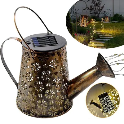 Produktbild von Solar Gießkanne mit Solarlampen für Außen, Solarlampen für Außen Garten LED Lichter, Solar Lichterketten Aussen