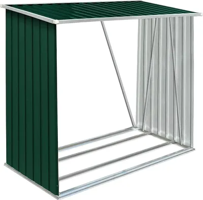 Obrázek produktu pro vidaXL Sklad palivového dřeva Pozinkovaná ocel 163 x 83 x 154 cm Zelená