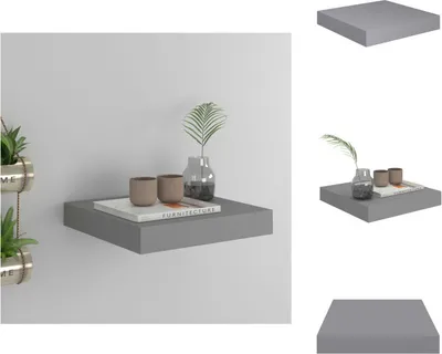 Obrázek produktu pro vidaXL Plovoucí police šedá 23x23,5x3,8 cm MDF - Nástěnné police