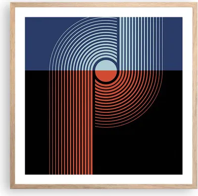 Produktbild von Gerahmtes Poster - Rahmen in heller Eiche - Abstraktion Moderne Minimalismus - 60x60 cm - Wand Bild - Wanddeko - Wandbilder - Kunstposter - Wandposter - Bilderrahmen - Bilder - P2NAC60x60-4520