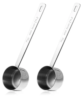 2er Set Edelstahl Kaffeemaßlöffel 30 ml mit langem Stiel