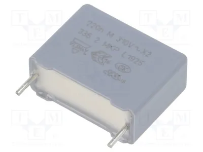 Zdjęcie produktu dla 1 x Kondensator: 20%, 630V DC, 220nF, 15mm. Montaż: przez otwór (THT). Typ: BFC233620224, kondensatory X2