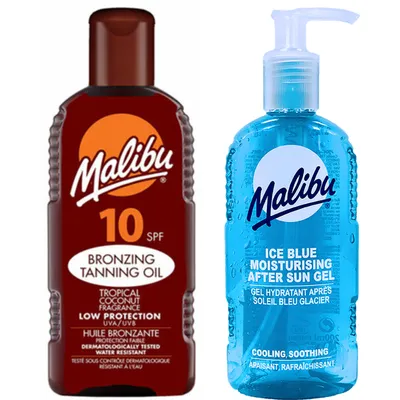Zdjęcie produktu dla Malibu Olejek Do Opalania SPF10 200ml + Żel Po Opalaniu 200ml