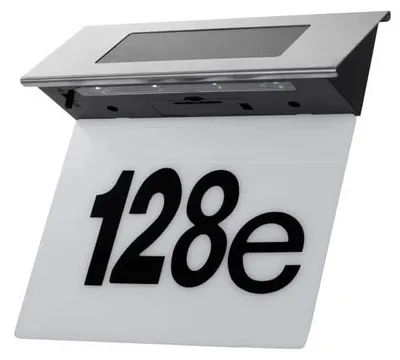 Zdjęcie produktu dla Lampa solarna LED do numeru domu czujnik zmierzchowy IP44 zimna biała