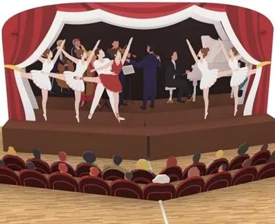 Produktbild von 3D Ballet Karte für Theaterbesuch, Geburtstag