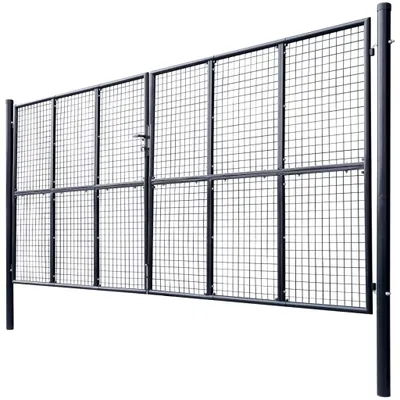 Zdjęcie produktu dla vidaXL Siatkowa brama ogrodowa Ocynkowana stal 400 x 200 cm Szara