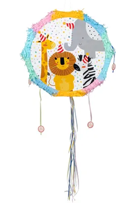 Produktbild von Safari Piñata - Kindergeburtstag Pinata - bunte Tier Pinjata - Safari