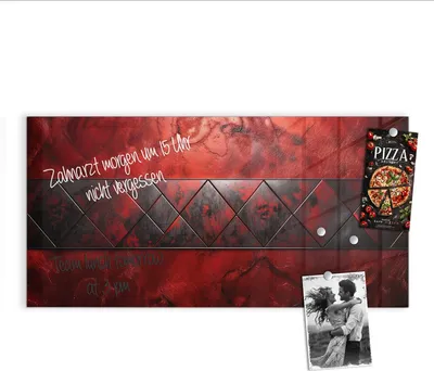 Produktbild von Magnettafel 100x50cm Pinnwand Whiteboard beschreibbar - Dunkle Muster Wand