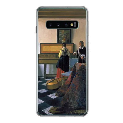 Produktbild von MuchoWow® Handyhülle Schutzhülle Hülle für Samsung Galaxy S10 Die Musikstunde - Johannes Vermeer Silikon Softcase Handy Hülle - Handytasche
