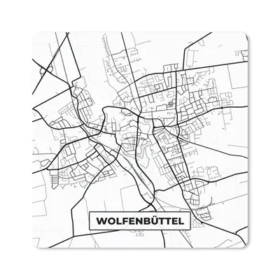 Produktbild von MuchoWow® Mauspad Mousepad Wolfenbüttel - Stadtplan - Karte 20x20 cm - Mousepads - Maus Mat - Pad - Mausunterlage - Desk Mat - Bureauartikeln
