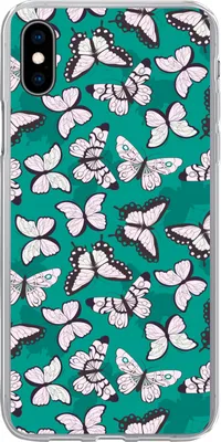 Produktbild von MuchoWow® Handyhülle Schutzhülle Hülle für Telefoonhoesje iPhone Xs Mädchen - Schmetterling - Tiere - Muster - Mädchen - Kinder - Kinder Silikon Softcase Handy Hülle - Handytasche