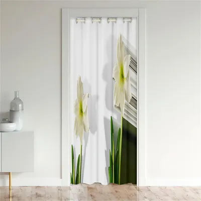 Produktbild von Verdunklungsvorhang mit Ösen Blumenmuster 116x137cm Weiß
