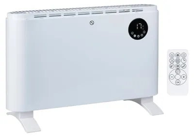 Immagine prodotto di alpina Termoventilatore elettrico 2000W - Termoconvettore elettrico a radiatori - Riscaldatore radiante con termostato regolabile e 3 impostazioni di calore - Installazione libera o a parete - Bianco