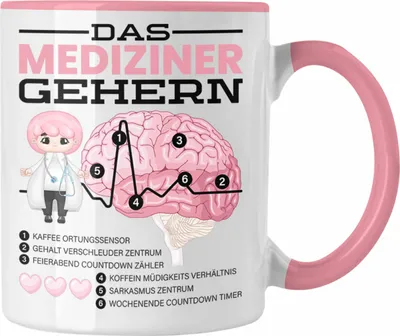 Produktbild von Trendation - Das Mediziner Gehirn Tasse Geschenk Medizin-Studium Arzt Geschenkidee (Rosa)