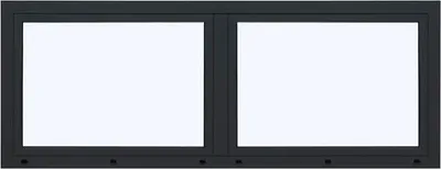 Produktbild von ARON Ternum Aluminiumfenster RAL 7016 anthrazitgrau 2 Flügelig (Dreh/Dreh-Kipp) mit beweglichem Pfosten (Stulp) 1500x900