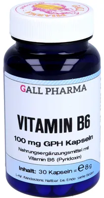 Produktbild von GALL PHARMA Vitamin B6 100 mg GPH Kapseln, 30 St. Kapseln