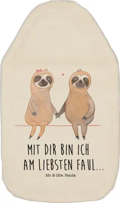 Produktbild von Mr. & Mrs. Panda Wärmflasche Faultier Pärchen - Weiß - Geschenk, Wärmekissen, Liebespaar, Flauschige, Liebe, Wärmflaschen, Beziehung, bettwärmflasche, wärmebeutel