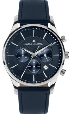 Zdjęcie produktu dla Jacques Lemans Zegarek z datownikiem London Classic Blue Silver Dial I