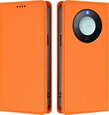 Immagine prodotto di Custodia in pelle per Honor X9C Smart, custodia magnetica in Finto cuoio flip con supporto Arancione