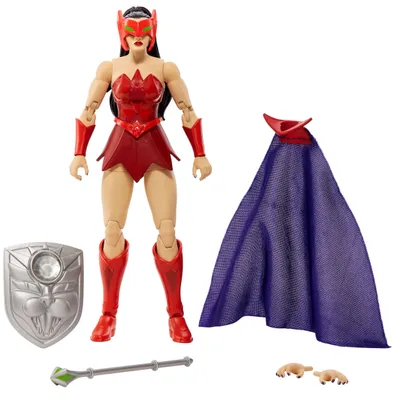 A toy action figure with accessories, displayed on a white background.