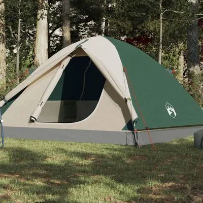 Image de vidaXL Tente de camping dôme 6 personnes Vert Étanche
