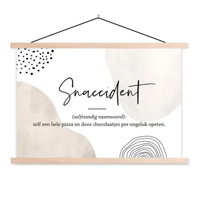 Produktbild von MuchoWow® Textilposter Zitate - Snaccident definition - Sprichwörter - Wörterbuch 60x40 cm mit holzfarbenen Rahmen - Bilder