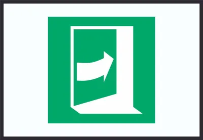 Produktbild von Tür öffnet durch Drücken auf der rechten Seite Symbol A2 Rückseite selbstklebend Schild