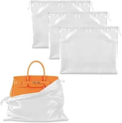 Productafbeelding van Stofzakken voor handtassen - Set van 3 - Zijden stoffen hoes - Stofdichte tas met trekkoord - Zachte zak om handtassen
