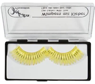Produktbild von Jofrika Cosmetics künstliche Wimpern gelb Glitzer 9,5 cm B-Wahl | 60 Stück