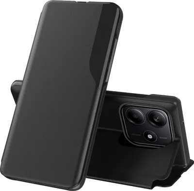 Obrázek produktu pro Flipové pouzdro pro Xiaomi Redmi Note 14 5G,Polyuretankůže pouzdro s okénkem a funkcí stojánku černé