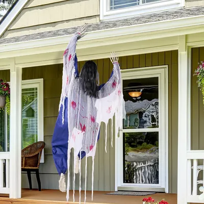 Image de Décoration murale pour Halloween sur le thème des zombies, avec des taches de sang