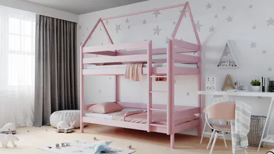 Produktbild von Kinderbett Etagenbett 3ft Einzelbett 90x190 90x200 80x160 cm Einzelbett Aus Kiefer Massivholz Für Kinder , Farbe:Rosa, Große:160 x 80 cm