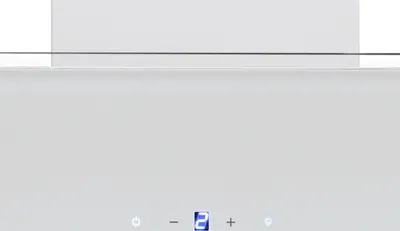 Produktbild von Dunstabzugshaube kopffreie Schräghaube 60 cm Glas Weiß LED Respekta
