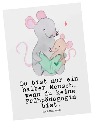 Produktbild von Mr. & Mrs. Panda Postkarte Frühpädagogin Herz - Weiß - Geschenk, Ausbildung, Lustig, Ansichtskarten, Studium, Ansichtskarte, Spruch, Fotokarte, Postkarten, Grußkarte