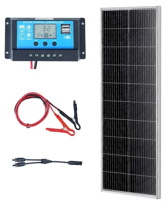 100 W Solarmodul-Set, 12 V, monokristallin, 8,33 A, 23% Wirkungsgrad