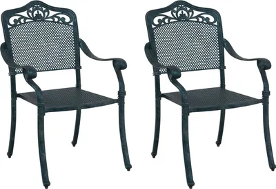 Produktbild von Möbel Gartenstühle 2er Set Grün Gusseisen - Gartenstühle 42002381