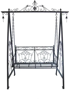 Produktbild von Garden Pleasure Schaukelbank Kari 950390 schwarzbraun Metall 178,0 cm