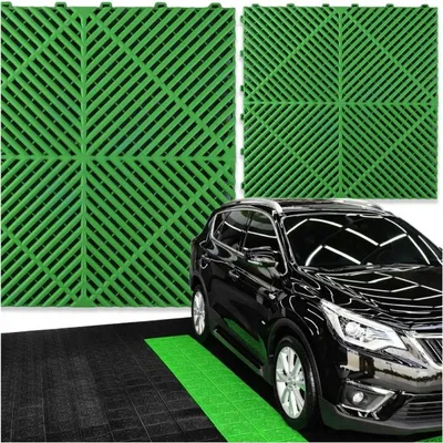 Zdjęcie produktu dla Płytka modułowa do garażu 40 × 40 cm, zielona, system puzzle 19 mm